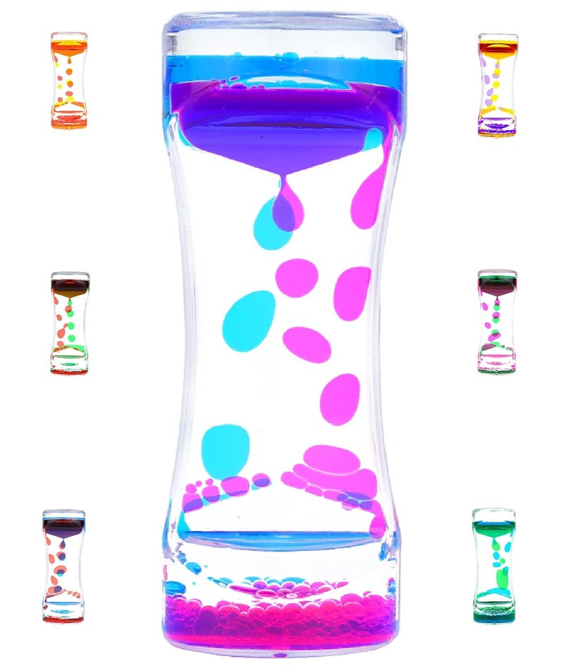 SFYDOM Liquid Motion Bubbler Timer Diamond Shaped Liquid Timer for Fidget ToyAutism Toys Children Activity Calm Relaxing Penguin Desk Toys and Home Ornament Blue and PinkOrdinary - Image 1