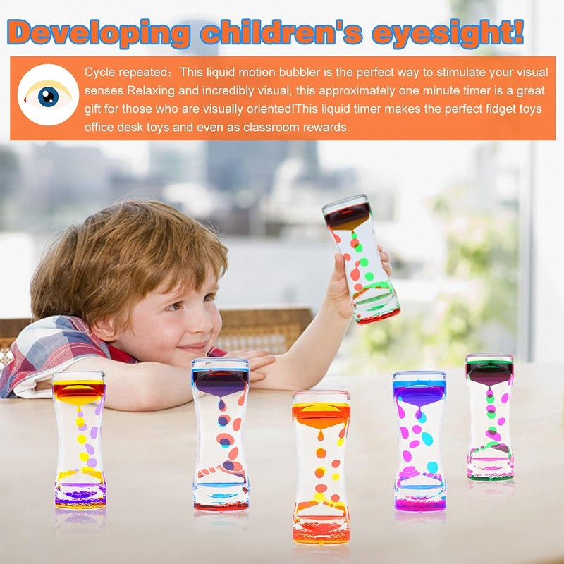 SFYDOM Liquid Motion Bubbler Timer Diamond Shaped Liquid Timer for Fidget ToyAutism Toys Children Activity Calm Relaxing Penguin Desk Toys and Home Ornament Blue and PinkOrdinary - Image 4
