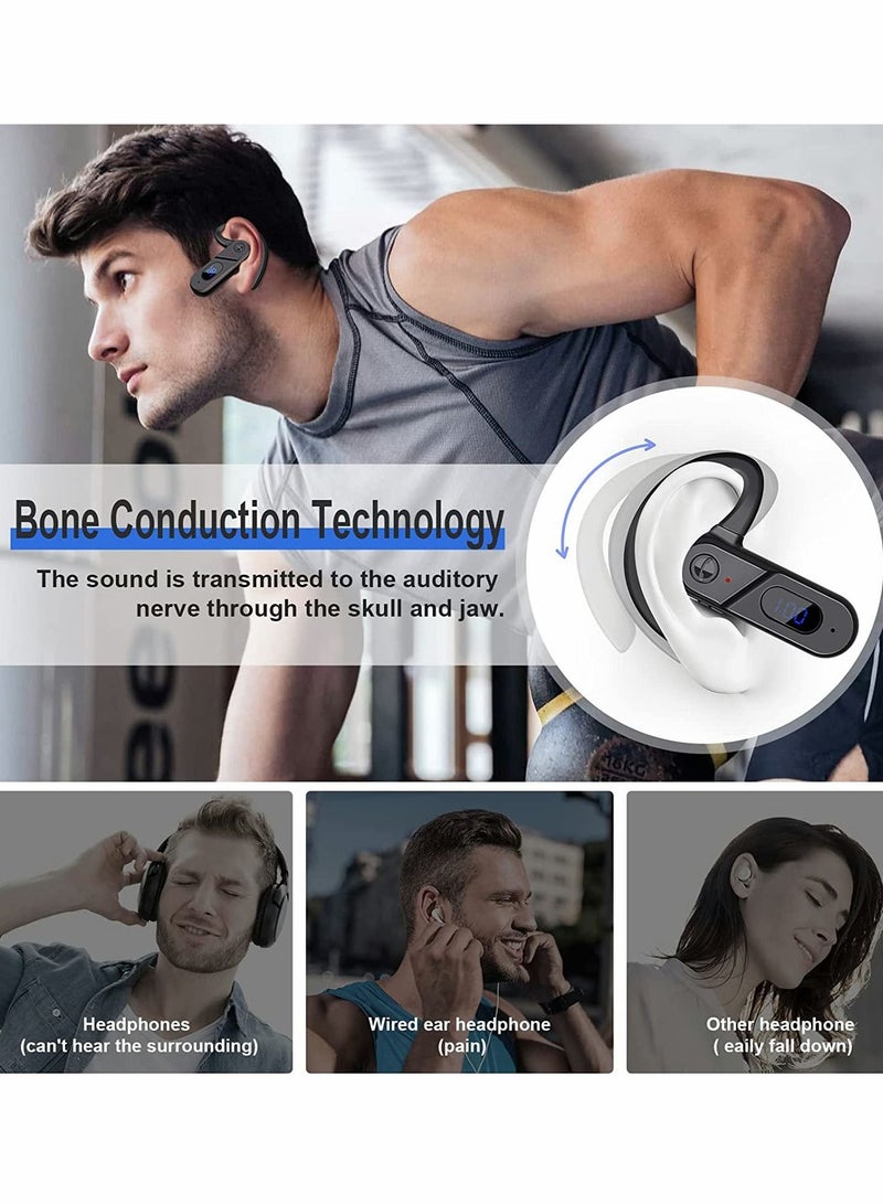 Excefore Bone Conduction Headphones Bluetooth 5.0, Wireless Bluetooth LED Power Display Microphone, of Earphones, Sweatproof Sports Headset for Running, Cycling, Gym, Climbing & Driving  - Image 5