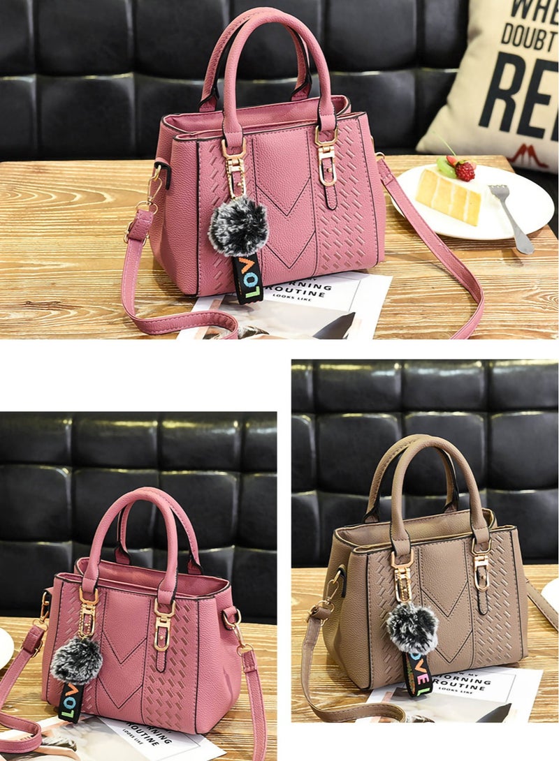 VIDSID PU Leather Handbag for Women, Adjustable Shoulder Bag with Double Zipper Compartments, Ideal for Work & Outdoor, Spacious and Durable with Easy Access Pockets (Brown) - Image 4
