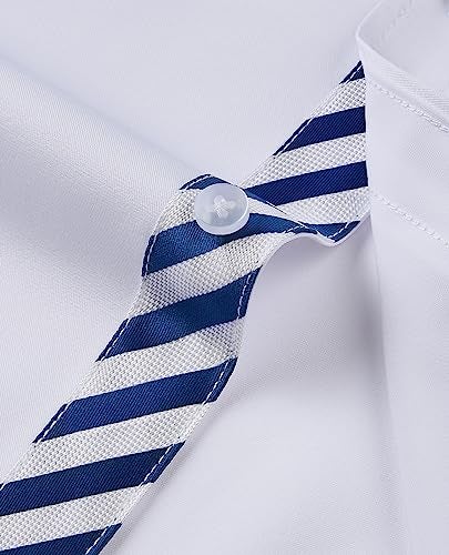 Lion Nardo White Dress Shirts for Men Men's White Dress Shirt Long Sleeve White Button Down Shirt Party Button Up Shirts - Image 4