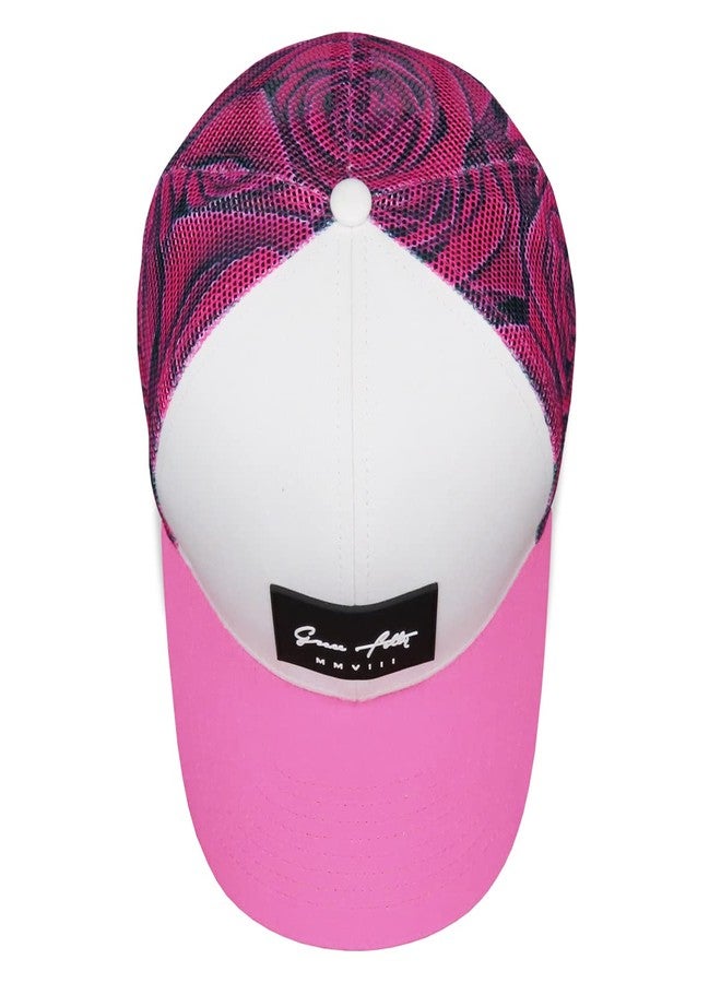 Grace Folly Trucker Hat for Men or Women- Many Cool Designs (Pink Rose) - Image 3