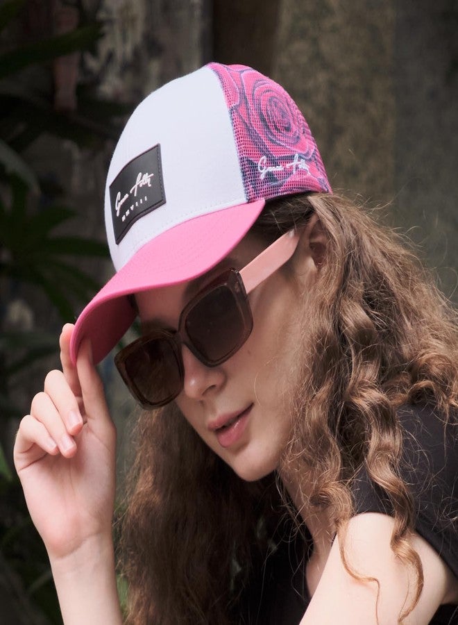 Grace Folly Trucker Hat for Men or Women- Many Cool Designs (Pink Rose) - Image 2