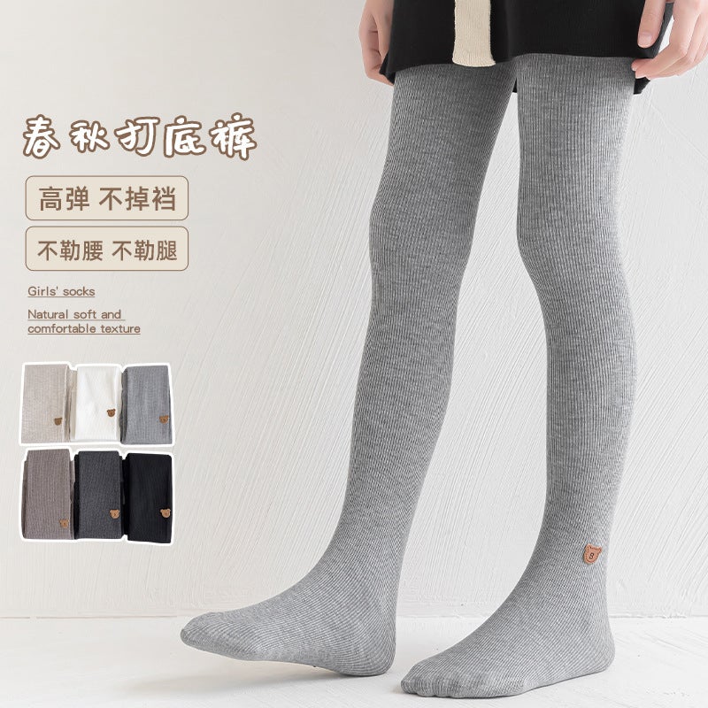 Girls Pantyhose Bottoming Socks White Dance Young Girl Baby Conjoined Standard Combed Cotton Leggings - Image 3