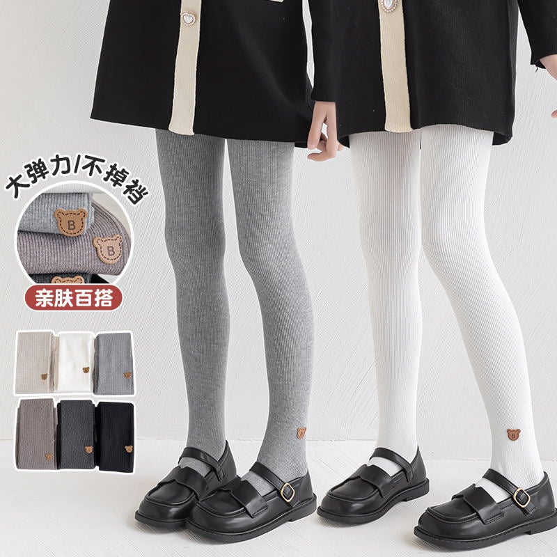 Girls Pantyhose Bottoming Socks White Dance Young Girl Baby Conjoined Standard Combed Cotton Leggings - Image 2