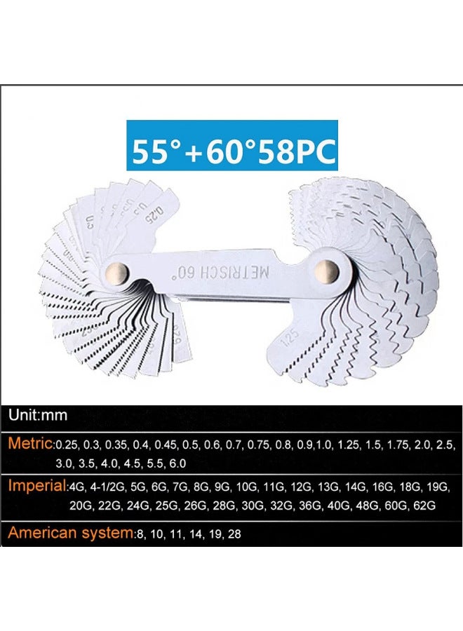 Thread Measurement Template Generic Thread Template Combination Template Thread Gauge 55 Degree ...