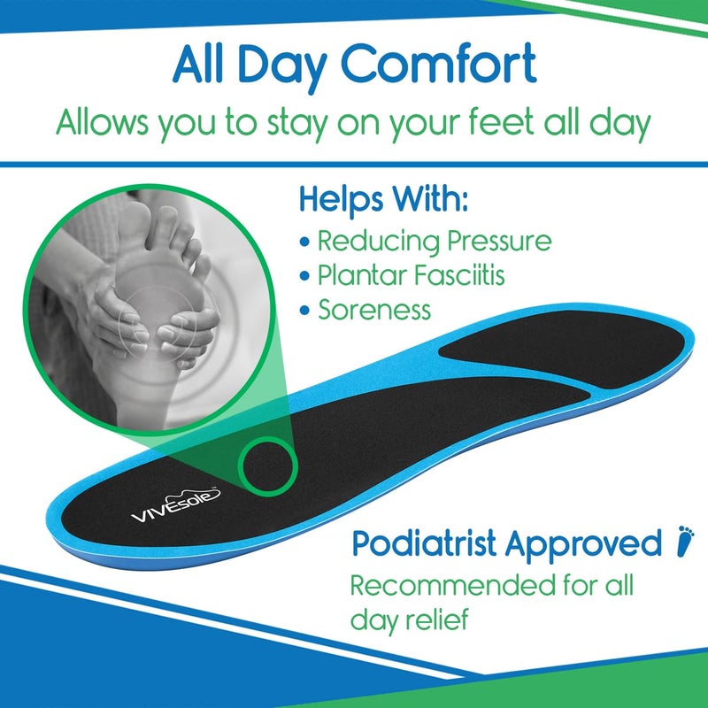 Vivesole Gel Insoles For Men & Women - Shoe Inserts For Walking & Standing All Day - Thin Cushion Soles For Sneakers  Boots - Comfort & Support For Heels  Arch Support  Plantar Fasciitis  Flat Feet - Image 4
