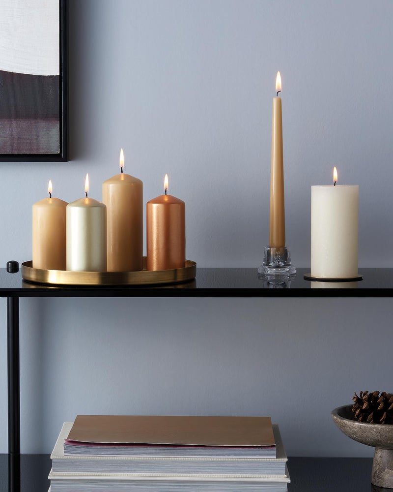 Bolsius Tapered Candles - Metallic Silver - 4-Pack - 24.5 cm - Decorative Household Candles - Burn Time of 7 Hours - Unscented - Includes Natural Vegan Wax - Without Palm Oil - Image 4