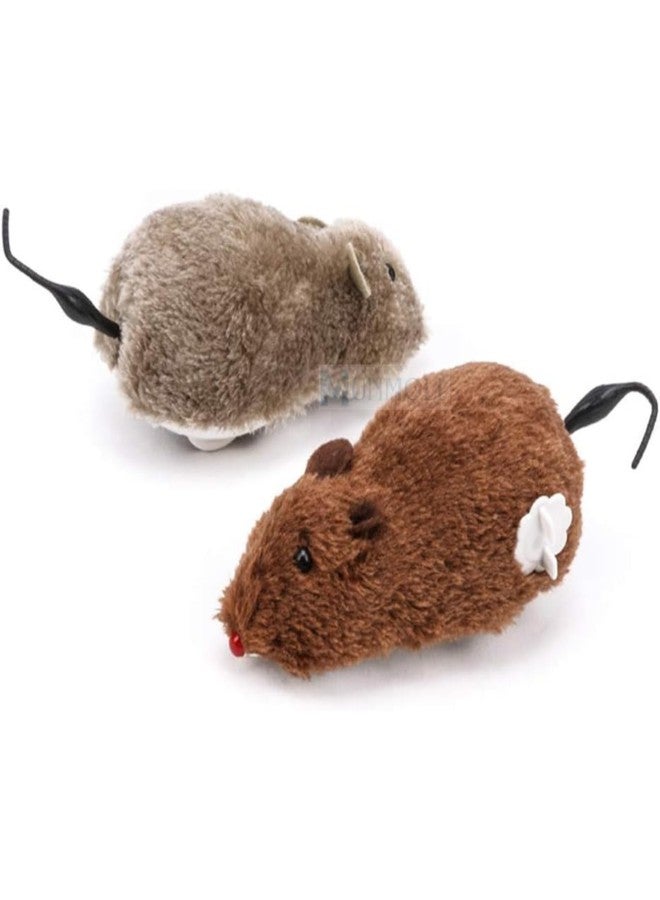 Munmoll Wind Up Toys Mouse Racing Mini Jumping Rat Plush Mice with Twirling Tail for Kids Children Adults Party Favors Fake Moving Soft Rats Toys for Kids Boys Girls Multicolor (Set of 2 Pcs) - Image 1