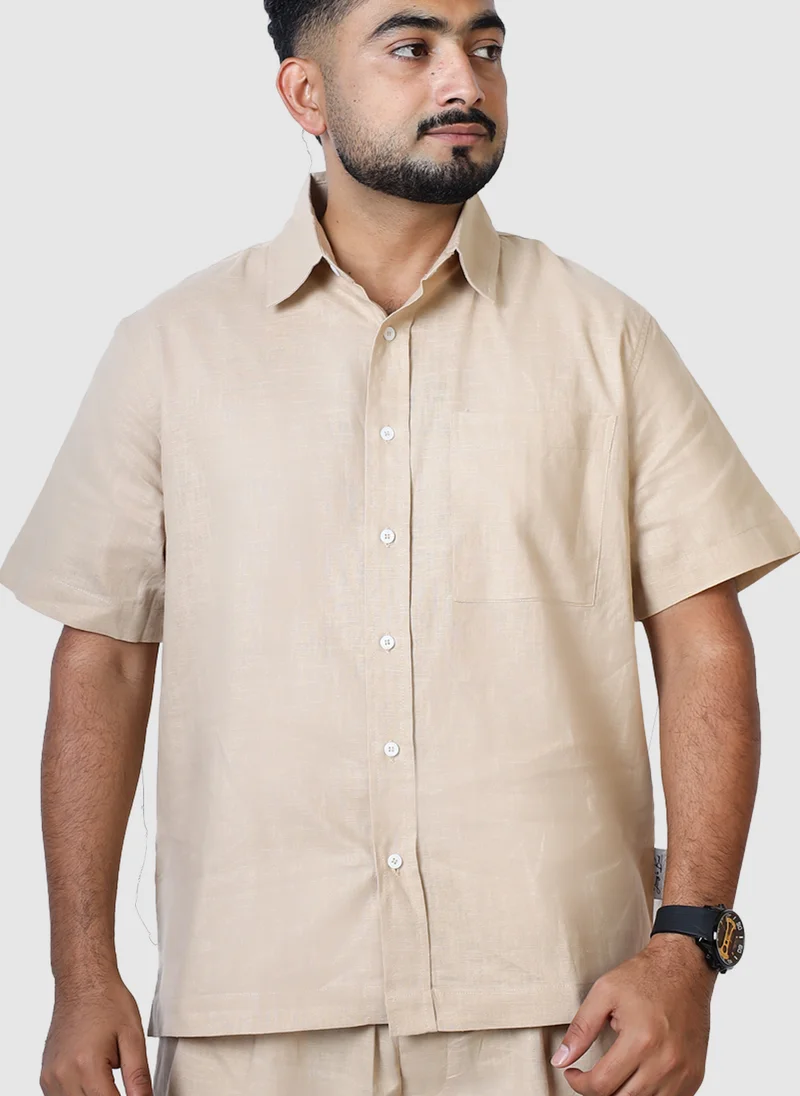 Jimmy Le Bond Linen Plain Regular Fit Set of Shirt and Pants