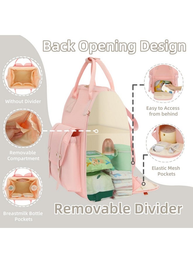 ROSEGIN Breast Pump Backpack & Diaper Bag with Cooler, Fits Spectra S1 S2 Medela, Pumping Bag for Work, Fits 15.6" Laptop, 15 Pockets, Reinforced Zippers, Pacifier Case, Stroller Straps, Pink - Image 2