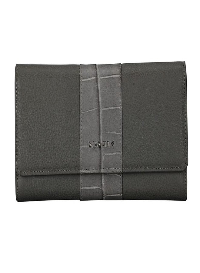 Adamis Leather Women's Wallet with Credit Card Holder W343 Grey - Image 1