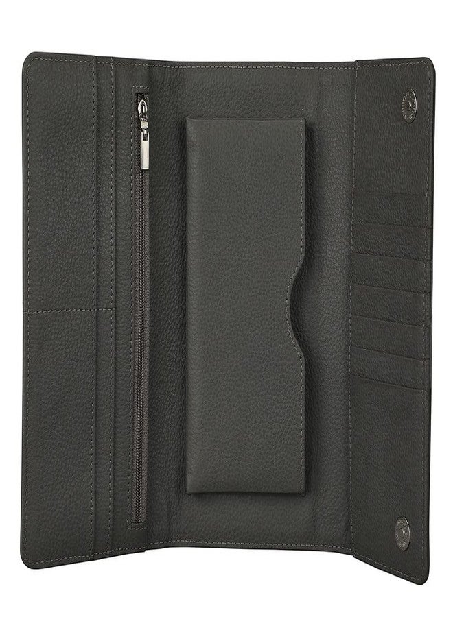 Adamis Leather Women's Wallet with Credit Card Holder W343 Grey - Image 4
