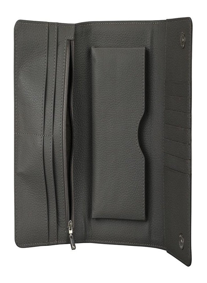 Adamis Leather Women's Wallet with Credit Card Holder W343 Grey - Image 5