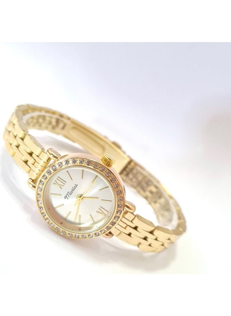 Tekno Trust Modern Design Women's Wristwatch, Zircon Stone, Minimal Design, Aesthetic, Steel Cord  - Image 1