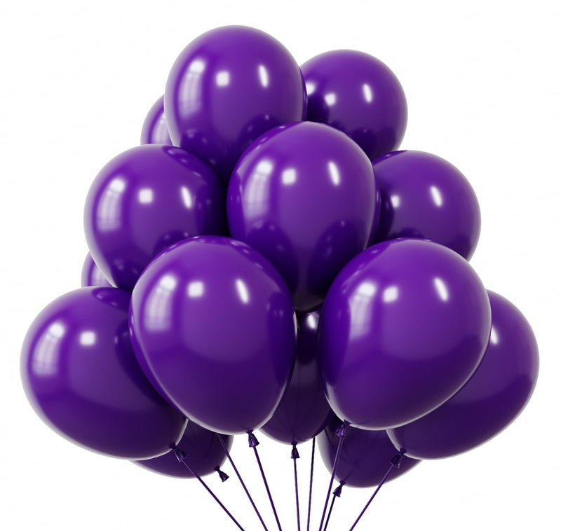 KBZVNAF Dark Purple Latex Party Balloons 50 Pack 12 inch Helium Matte Purple Balloons for Birthday Wedding Baby Shower Halloween Party Decorations - Image 3