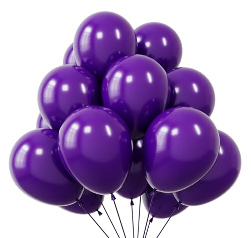KBZVNAF Dark Purple Latex Party Balloons 50 Pack 12 inch Helium Matte Purple Balloons for Birthday Wedding Baby Shower Halloween Party Decorations - Image 1