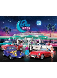 Bits and Pieces Bits and Pieces - 1000 Piece Jigsaw Puzzle for Adults 20" x 27" - Blue Moon Drive in - 1000 pc 50's Diner Movie Theater Car Jigsaw by Artist Chris Dobrowolski  - Image 3