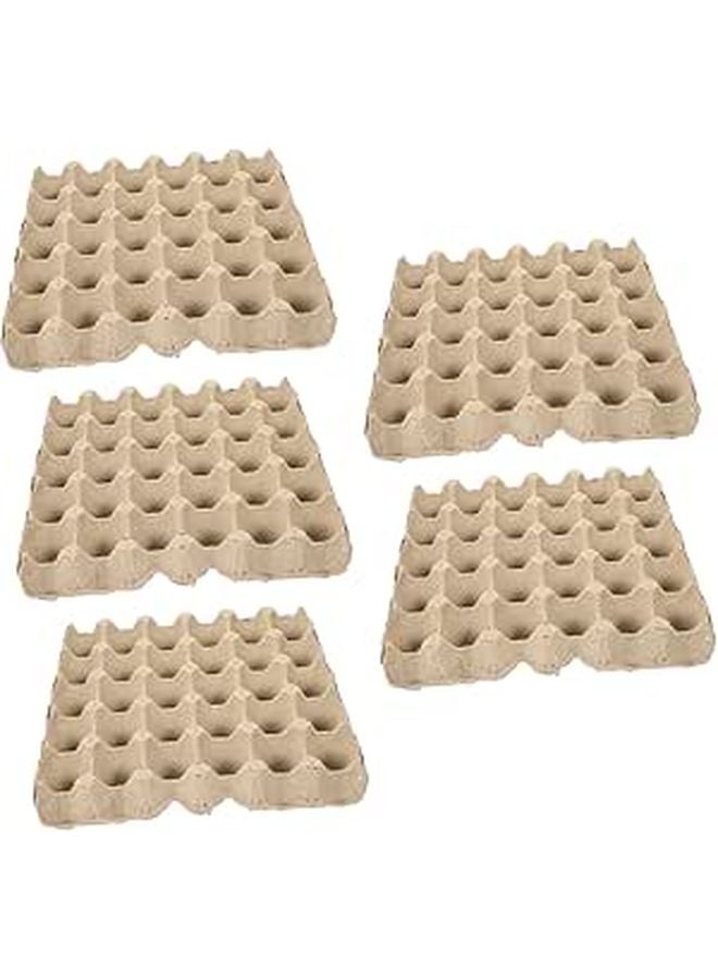 Reusable Paper Pulp Egg Carton Tray 5 Pcs Compact Multi Compartment Refrigerator Storage Holder - Image 1