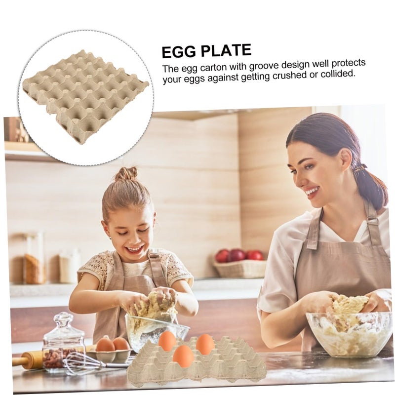 Reusable Paper Pulp Egg Carton Tray 5 Pcs Compact Multi Compartment Refrigerator Storage Holder - Image 3