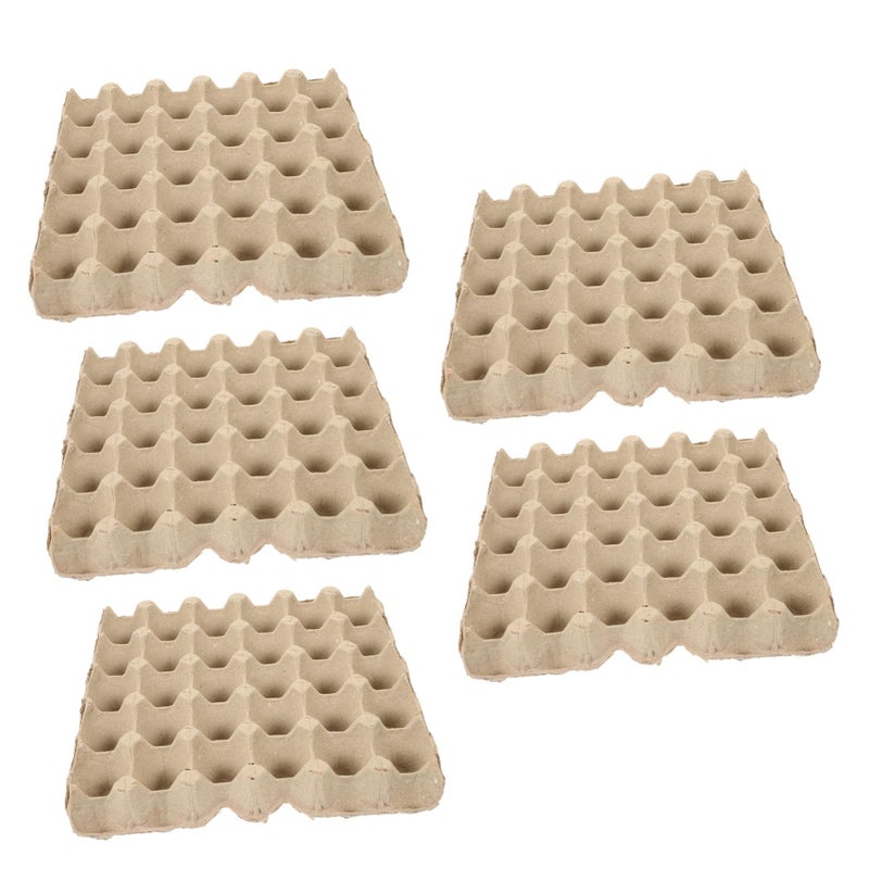 Reusable Paper Pulp Egg Carton Tray 5 Pcs Compact Multi Compartment Refrigerator Storage Holder - Image 2