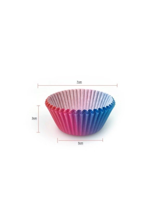 Generic 200 Pieces Baking Cup Set Baking Mold Cake Paper Tray Multicolor  - Image 2
