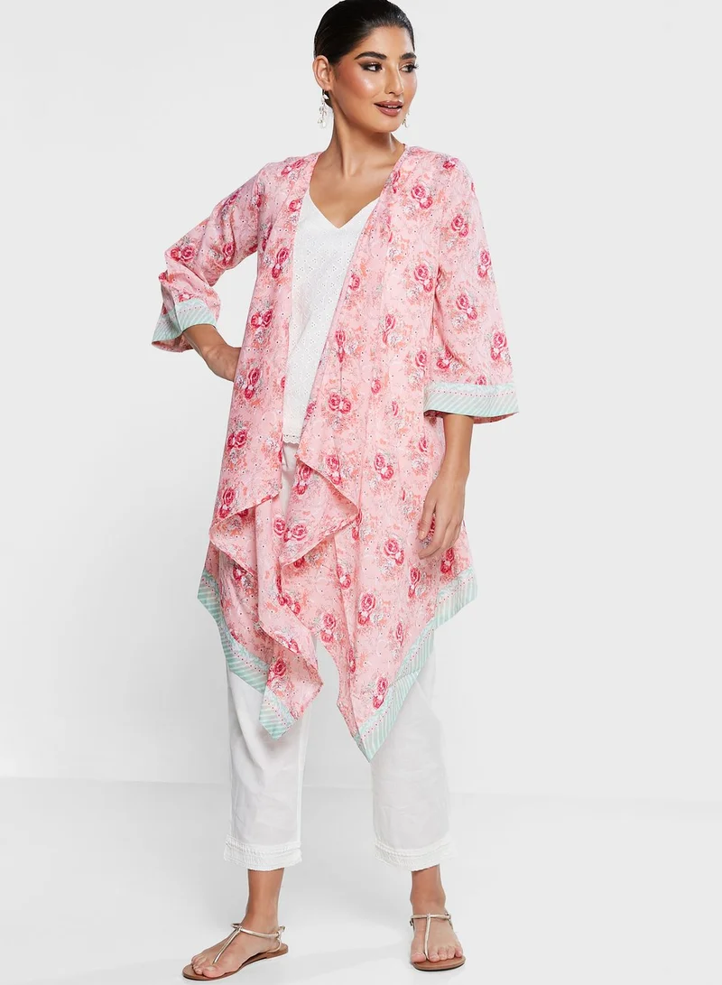Biba Printed Asymmetric Shrug