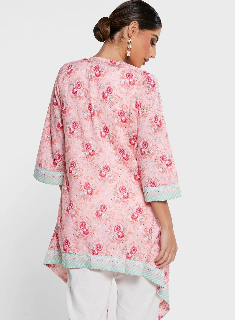 Biba Printed Asymmetric Shrug