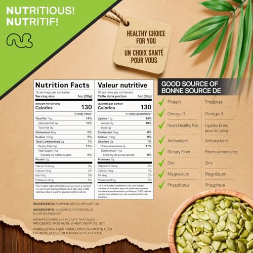 NUT CRAVINGS  Roasted  Unsalted Pumpkin Seeds Pepitas No Shell 16oz  1 LB Packed Fresh in Resealable Bag  Nut Snack  Food Assortments - Image 5