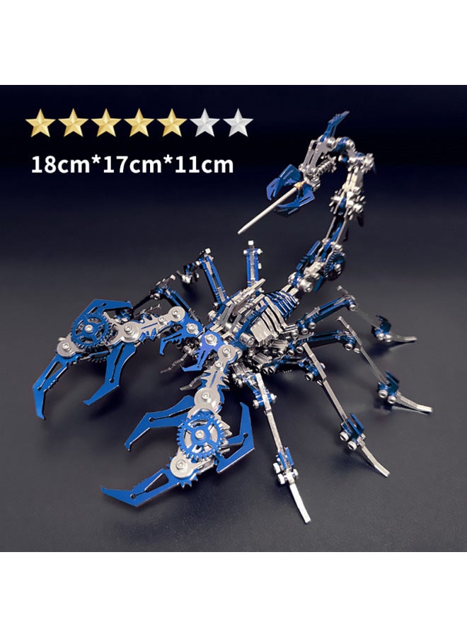 Steel Warcraft Scorpion King Color Scorpion Scorpion Three-dimensional Puzzle Metal Assembled Mechanical Insects Children's Educational Toys-Color:【Blue Devil Scorpion】 Diy - Image 1