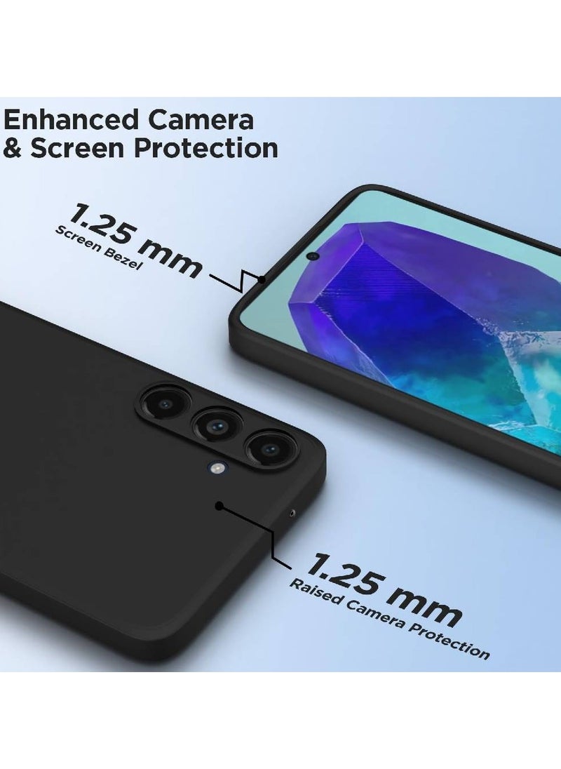 ليكسيس غطاء حماية لهاتف Samsung Galaxy M55 5G، مصنوع من السيليكون الناعم، خفيف الوزن، غطاء خلفي غير لامع، غطاء حماية مقاوم للصدمات، مضاد لبصمات الأصابع، مصمم لهاتف Samsung Galaxy M55 (أسود)  - Image 2
