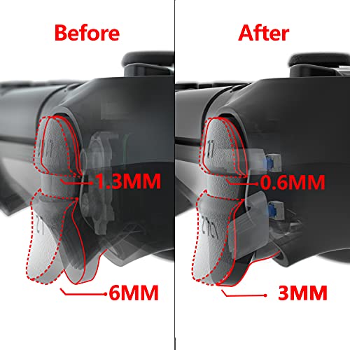 eXtremeRate Tactile Version Clicky Hair Trigger Kit for PS4 Controller CUH-ZCT2 Shoulder Buttons, Custom Tactile Bumper Trigger Buttons Mouse Click Kit for PS4 Slim Pro Controller - Image 5