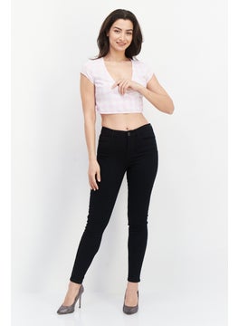 GLAMOROUS Women Surplice Neck Cap Sleeve Plaid Top, Pink  - Image 3