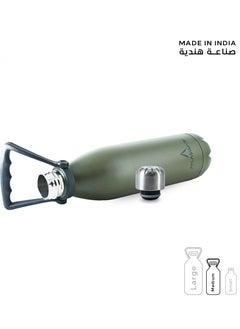 Atlasware Water Bottle with a Capacity of 750 ml, Stainless Steel Water Bottle that keeps Cold for 52 Hours and Keeps Heat for 24 Hours, Army  - Image 4