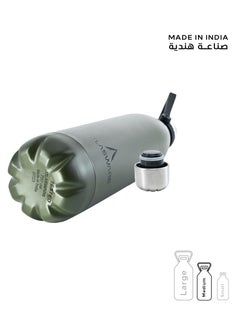 Atlasware Water Bottle with a Capacity of 750 ml, Stainless Steel Water Bottle that keeps Cold for 52 Hours and Keeps Heat for 24 Hours, Army  - Image 5