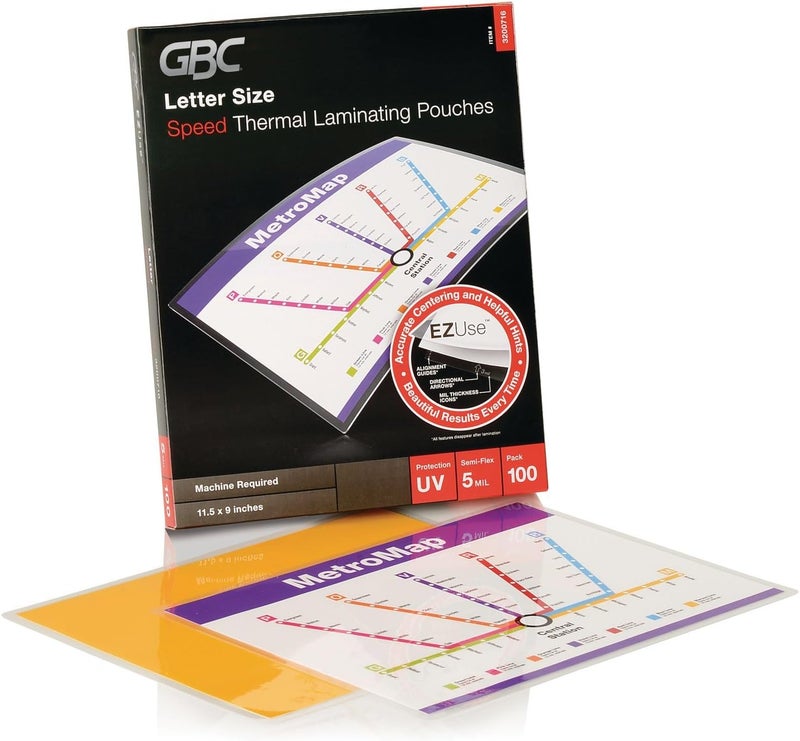 GBC EZUse Thermal Laminating Sheets, Letter Size, 5 Mil, 100-Count Pack - Image 5