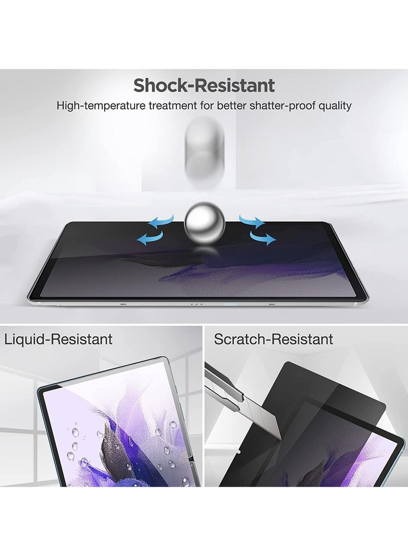 Privacy Screen Protector for Galaxy Tab S8 Plus 2022 / Tab S7 FE 2021 / Galaxy Tab S7 Plus 2020 12.4-inch Anti Spy Tempered Glass Tinted Screen Film Protector - Image 5
