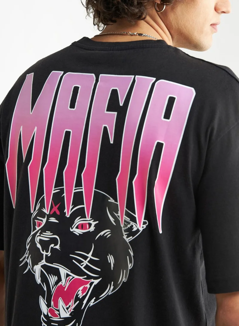 فاف Slogan Crew Neck T-Shirt
