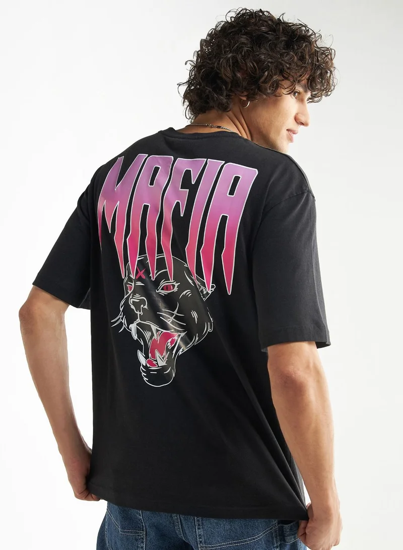 فاف Slogan Crew Neck T-Shirt