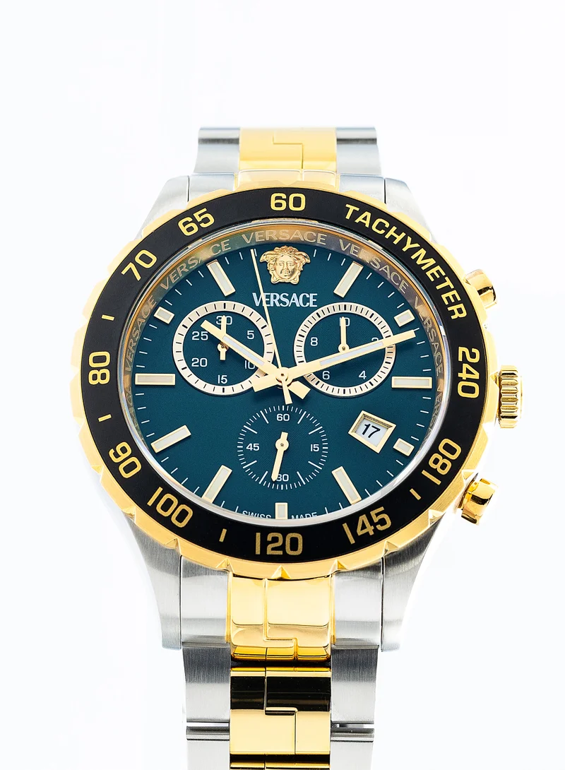 VERSACE Hellenyium Chronograph Green Dial Watch