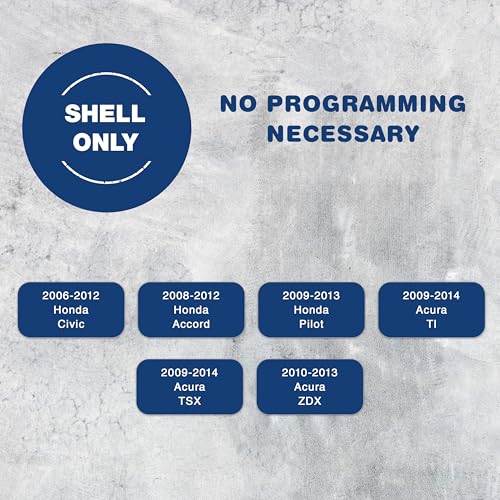 KeylessOption غطاء مفتاح KeylessOption بديل لسيارات Acura TL وHonda Civic وAccord وPilot من 2006 إلى 2014، 4 أزرار بدون فتحة شريحة، لا حاجة للبرمجة - Image 3