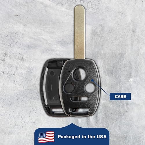 KeylessOption غطاء مفتاح KeylessOption بديل لسيارات Acura TL وHonda Civic وAccord وPilot من 2006 إلى 2014، 4 أزرار بدون فتحة شريحة، لا حاجة للبرمجة - Image 5