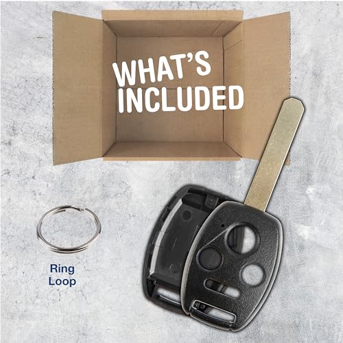 KeylessOption غطاء مفتاح KeylessOption بديل لسيارات Acura TL وHonda Civic وAccord وPilot من 2006 إلى 2014، 4 أزرار بدون فتحة شريحة، لا حاجة للبرمجة - Image 2