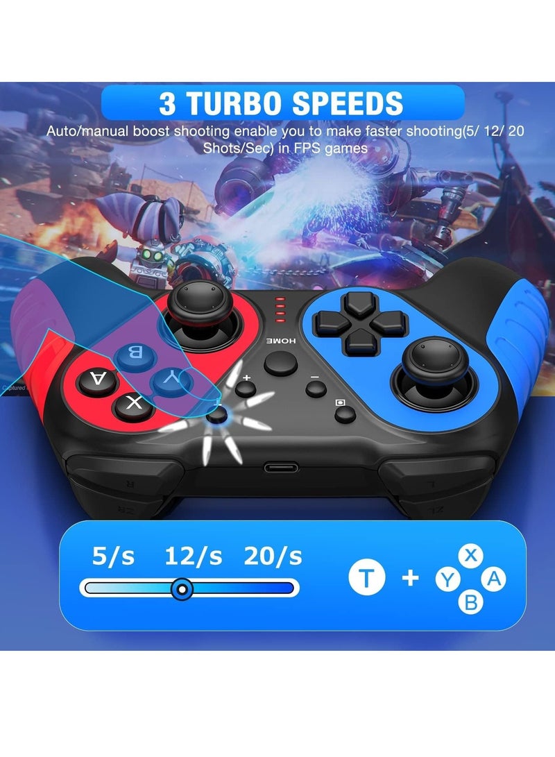 Captaintech Wireless PC Controllers, Compatible for Nintendo Switch/Lite/OLED Game Console, Switch Pro Controller Turbo, Rumble, Motion Control, Screenshot Functions, Echo Switch Remote Controlle - Image 4