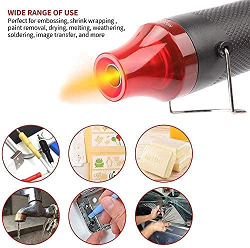 PEACORA Handheld Mini Heat Gun, 300W Hot Air Gun Multi-Function Electrical Heat Tool for for DIY Embossing, Shrink Wrapping, Drying Paint (300W) - Image 2