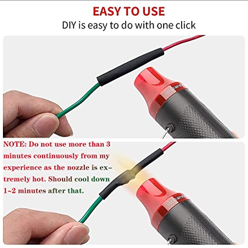 PEACORA Handheld Mini Heat Gun, 300W Hot Air Gun Multi-Function Electrical Heat Tool for for DIY Embossing, Shrink Wrapping, Drying Paint (300W) - Image 4