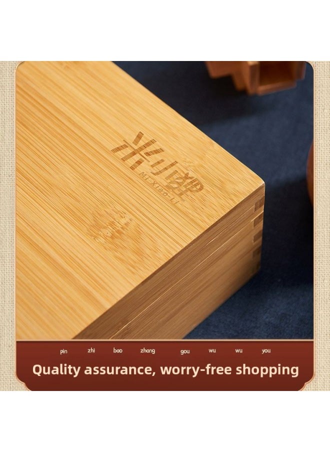 Generic - Luban Lock Toy Boys Children Unleash Kongming Lock Primary School Students Assembled Building Blocks Unlocked Cheap Educational Beech-Color:[gift Box] High-end Beech Wood 6-piece Set B (primary School Grade 1-3) - Image 1