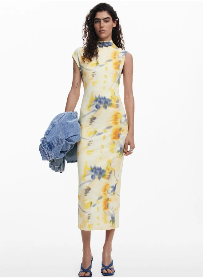 DESIGUAL FLORAL TUBE DRESS