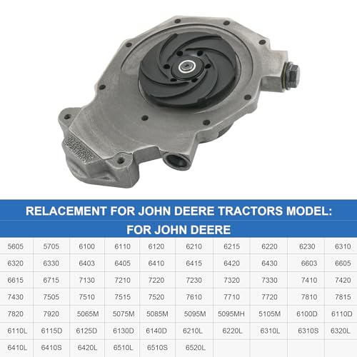 LDMINDA Water Pump For John Deere Tractors 5083E 5093E 5101E 5083EN 4045 6068 6230 6310 4.5L 6.8L Replacement RE505980 RE505981 RE500737 RE500734 RE546906 - Image 3