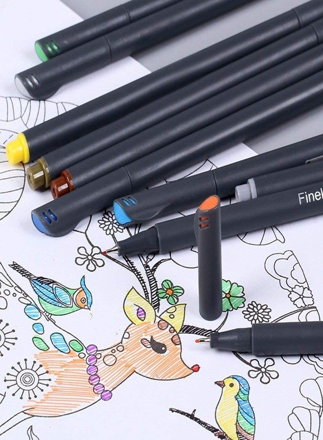 PATHOS INDIA Mix Colors Journal Planner Pens, Colored Fine Point Markers Drawing Pens Porous Fineliner Pen for Writing Note Taking Calendar Agenda Coloring - Art School Office Supplies - Image 3